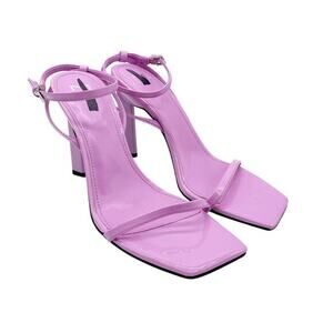 Marc Fisher Women's Arthur Pink Patent Leather Ankle Strap Heels Size 9.5